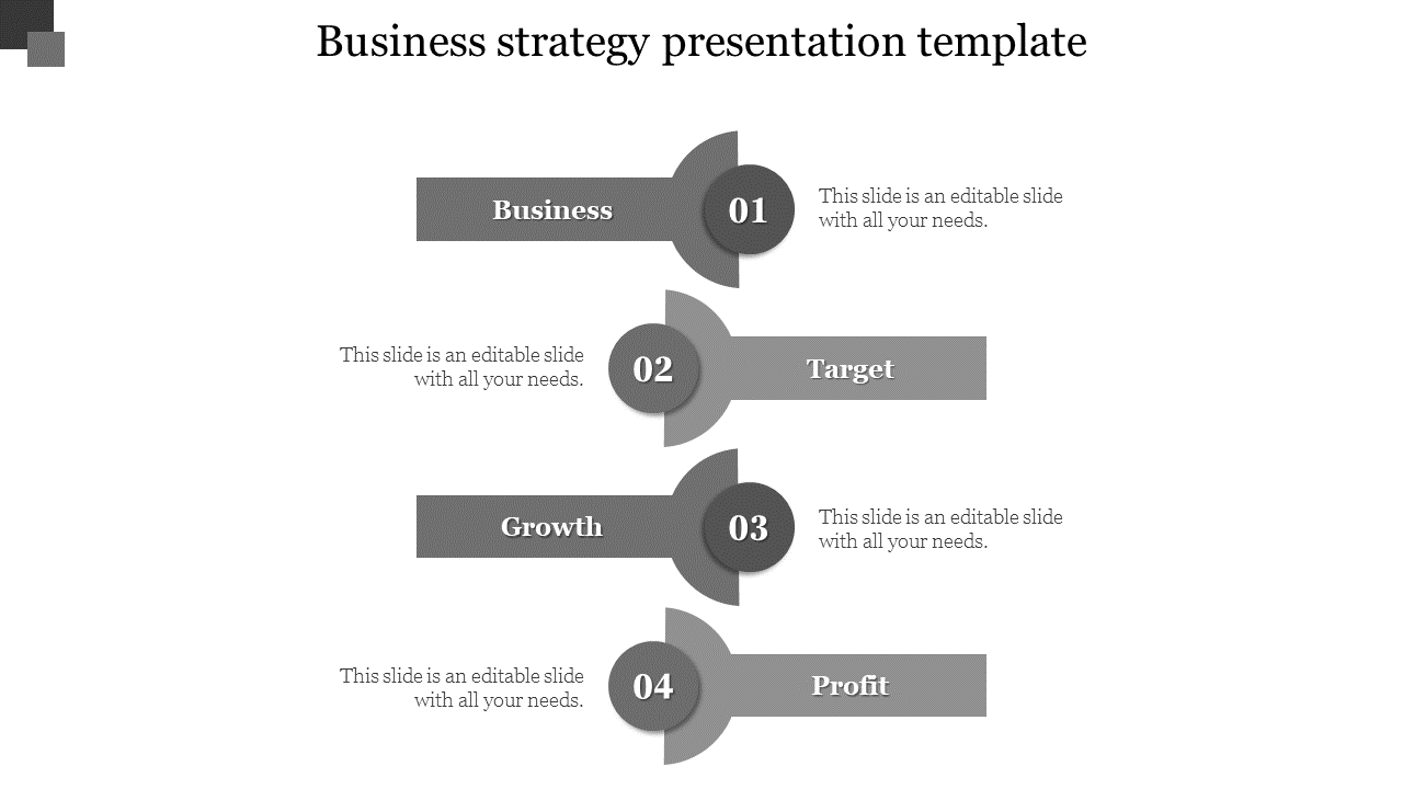 business strategy presentation template-Gray